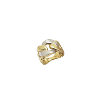 Two Tone Cuban Ring (14K)