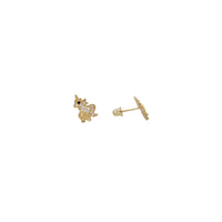 Zirconia Unicorn Stud Earrings (14K)