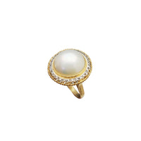 Plate UFO Pearl Diamond Ring (14K)