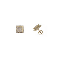 Diamond Square Stud Earrings (10K)