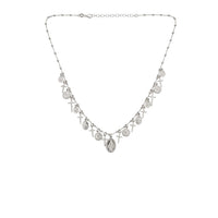 Virgin Mary Cross Charm Rosary Necklace (Silver)