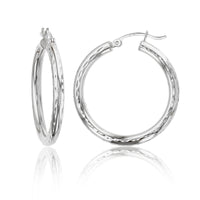 Full Diamond Cut Hoop Earrings (14K)