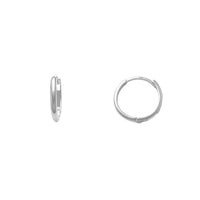 White Gold Open-Back Plain Bold Huggie Earrings (14K) Popular Jewelry New York