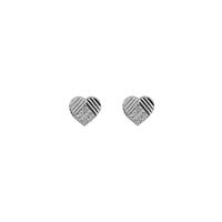 Pattern Heart Stud Earrings (14K)