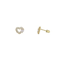 Peeking Heart Gemstone Stud Earrings (14K)