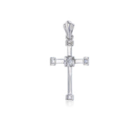 White Gold CZ Cross Pendant (14K)