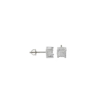 Diamond Square Box Stud Earrings (14K)