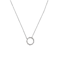 Cubic Zirconia Round Shape Fancy Necklace (10K)