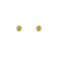Marquise Flower CZ Stud Earrings (14K)