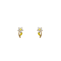 Curved Flower Stud Earrings (14K)