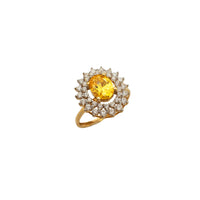 Yellow Flower Cocktail Cz Stone Ring (14K)