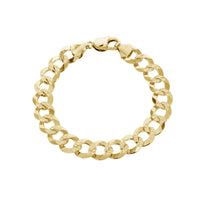 Yellow Diamond Cut Solid Italian Cuban Bracelet (14K)