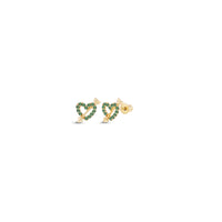Cupid Heart Stud Earrings (14K Gold)