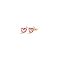Cupid Heart Stud Earrings (14K Gold)