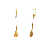 Long Drop Citrine Bulb Earrings (14K)