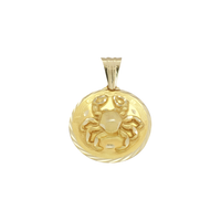 Cancer Zodiac Sign Medallion Diamond Cut Pendant (14K)
