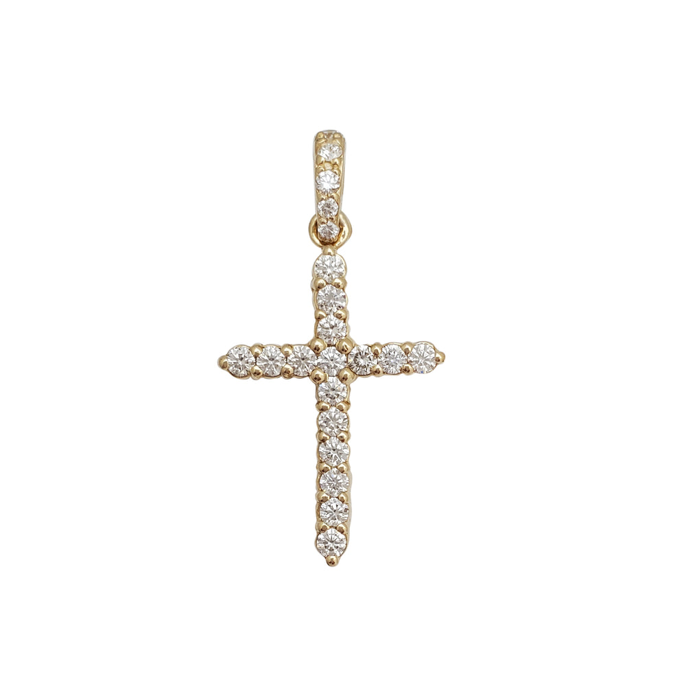 Yellow Gold Diamond Cross Pendant (14K)