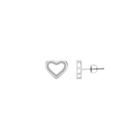 Diamond Heart Shaped Stud Earring (14K)