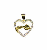 Love Heart CZ Pendant (14K).
