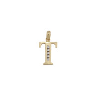 Letter 'T' CZ Pendant (14K)
