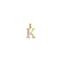 Letter 'K' CZ Pendant (14K)