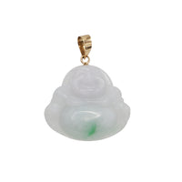 Laughing Buddha Jade Pendant (14K)