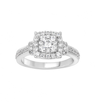 Diamond Square Halo Engagement Ring (14K)