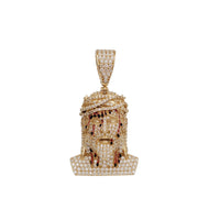 Iced Out Jesus Head Pendant (14K)
