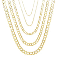 [Solid] Italian Cuban/Open Curb Chain (14K)