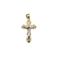 Two-tone Filigree INRI Crucifix Pendant (14K)