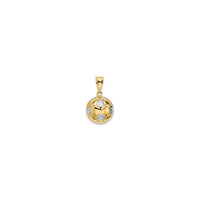 3D Two-Tone Gold Football Soccer Ball Pendant (14K)