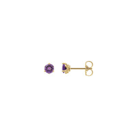 Круглыя ​​завушніцы-гваздзікі з натуральным аметыстам 4 мм (14K) асноўны - Popular Jewelry - Нью-Ёрк