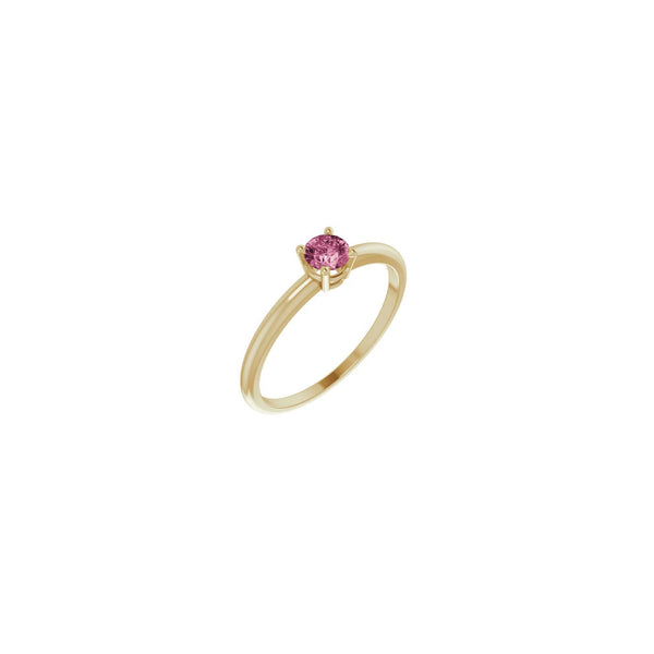 4 mm Round Natural Pink Tourmaline Solitaire Ring (14K) main - Popular Jewelry - New York