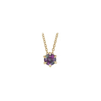 Alexandrite Solitaire Claw Necklace (14K) quddiem - Popular Jewelry - New York