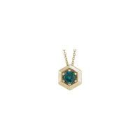 Alexandrite Solitaire šesťuholníkový náhrdelník (14K) vpredu - Popular Jewelry - New York