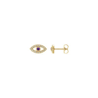 Ohrstecker mit bösem Blick aus Amethyst und weißem Saphir (14K) Haupt - Popular Jewelry - New York
