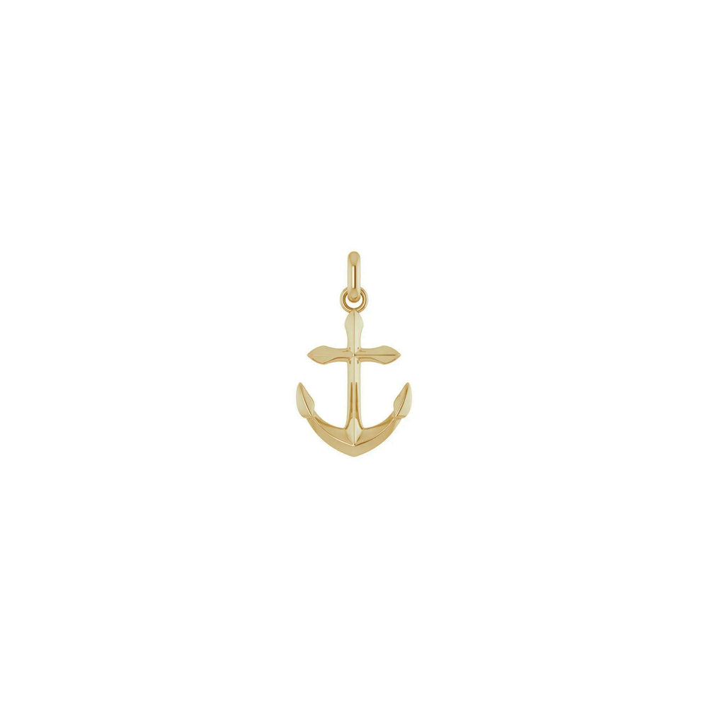 Anchor 3D Pendant (14K) front - Popular Jewelry - New York