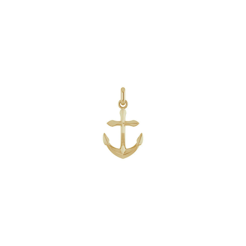 Anchor 3D Pendant (14K) front - Popular Jewelry - New York