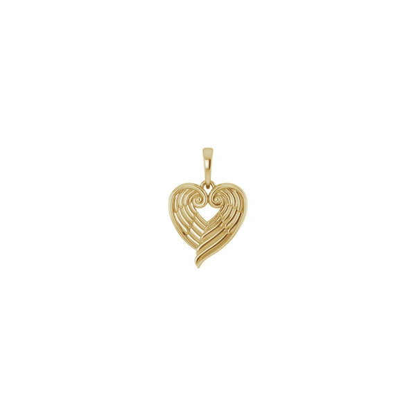 Angel Wing Heart Pendant (14K) front - Popular Jewelry - New York
