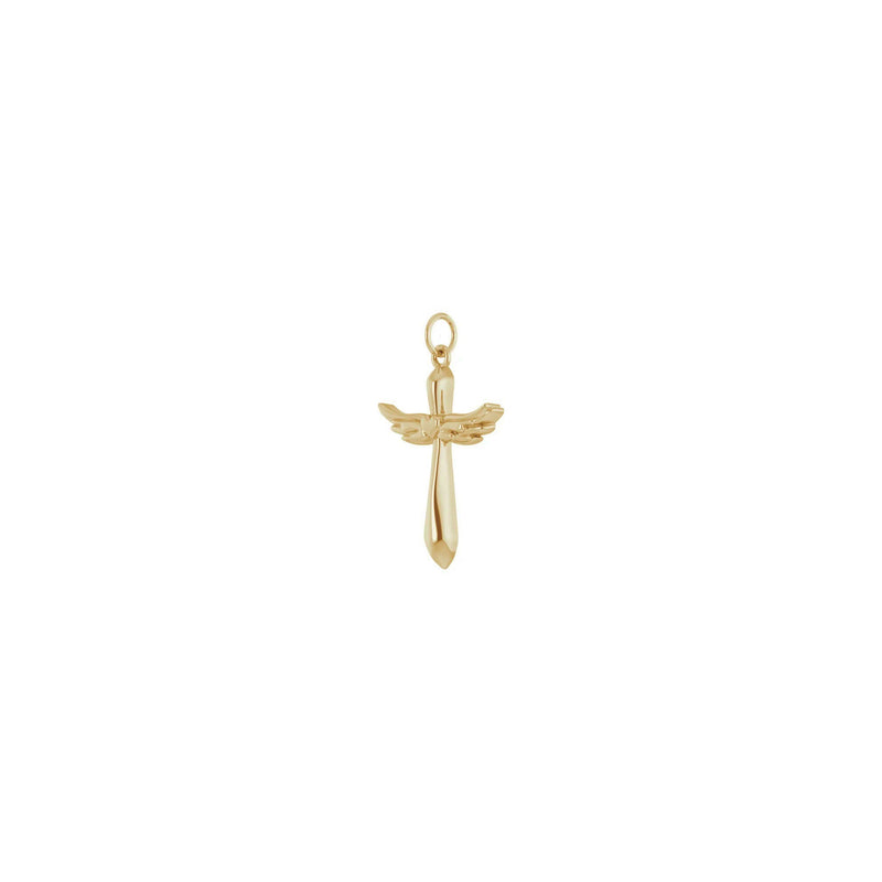 Angel Wings Heart Cross Pendant (14K) diagonal - Popular Jewelry - New York