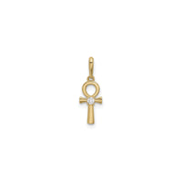 Ankh Cross tare da Dutsen Dutsen Zirconia (14K) gaba - Popular Jewelry - New York