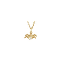 कुम्भ राशि चिन्ह डायमंड नेकलेस (14K) अगाडि - Popular Jewelry - न्यूयोर्क