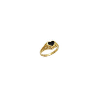 Black Enamel Heart Ring (14K) Popular Jewelry - New York