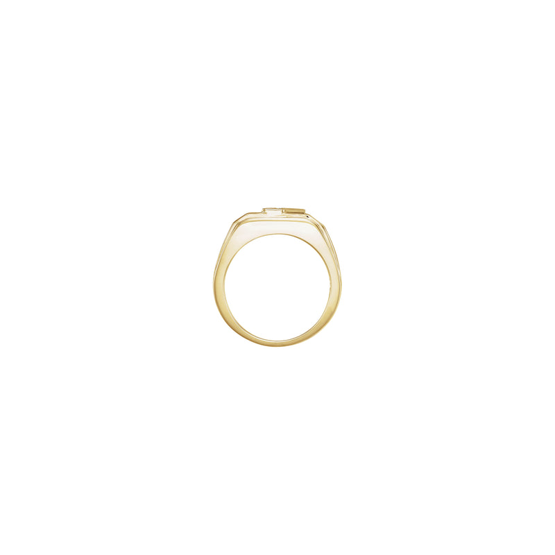 Black Onyx and Diamond Bezel-Set Ring (14K) setting - Popular Jewelry - New York
