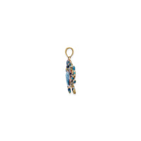 Blue Enamel Crab Pendant (14K) side - Popular Jewelry - New York