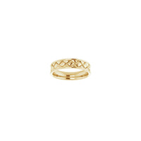 Bordered Woven-Design Ring (14K) front - Popular Jewelry - New York