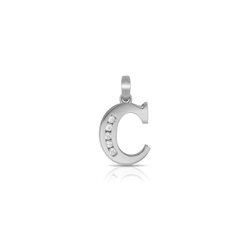 Icy Initial Letter Pendant (Silver)