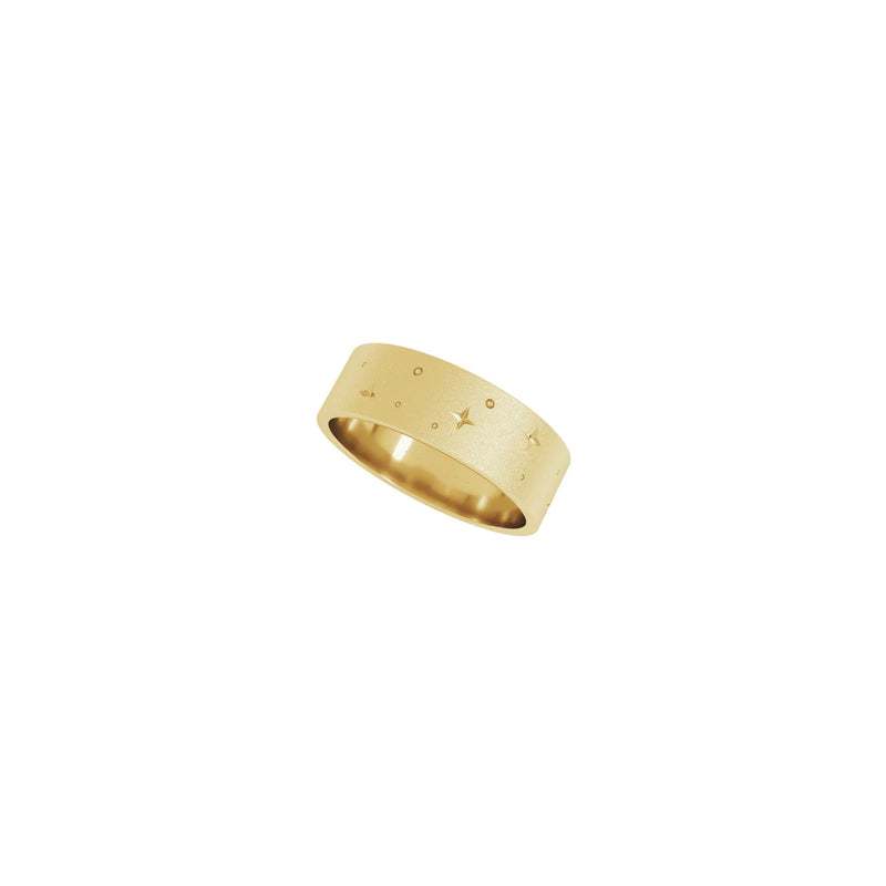 Celestial Band with Sand Blast Finish Ring  (14K) diagonal - Popular Jewelry - New York