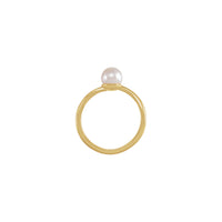 Cultured Akoya Pearl with Natural Diamond Freeform Ring (14K) setting - Popular Jewelry - New York