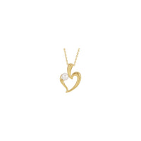 Културно бело акоиа бисерно срце огрлица (14К) предња страна - Popular Jewelry - Њу Јорк